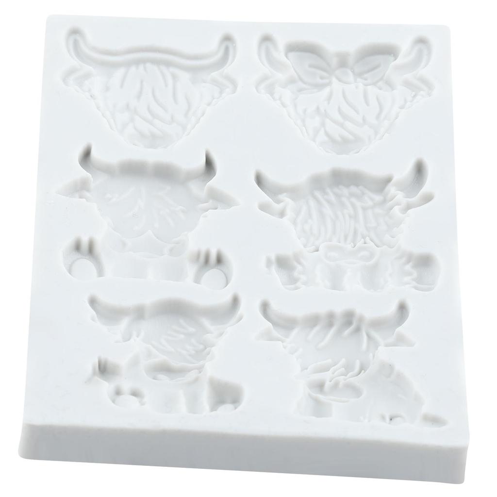 Cow Silicone Molds Scottish Highland Cattle Fondant Mold Cake Decorating Tools Cupcake Topper Candy Chocolate Gumpaste Mold