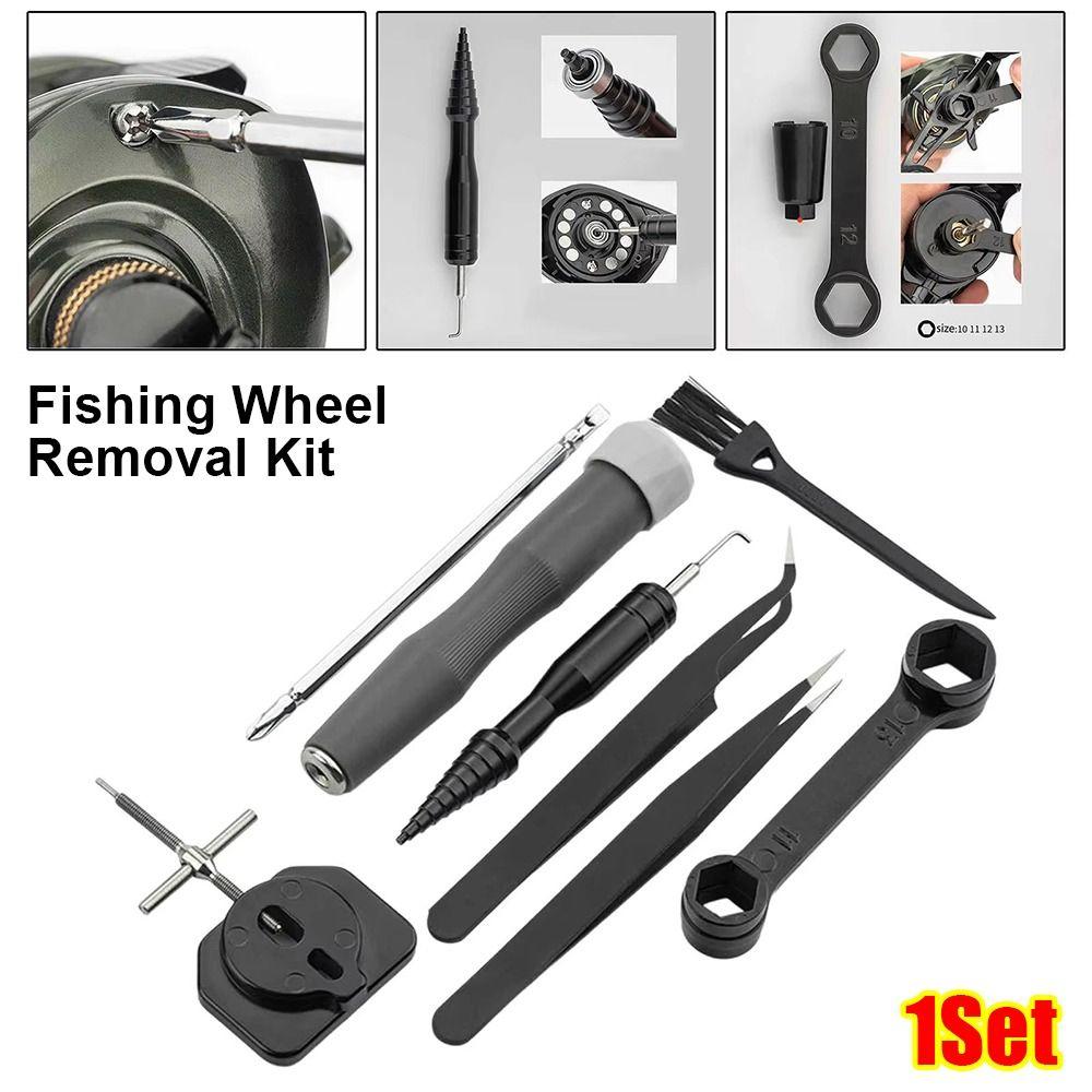 1Set Nut Wrench Screwdriver Fishing Wheel Removal Kit Wheel Maintenance Alloy Water Drop Reel Maintenance Kit DIY