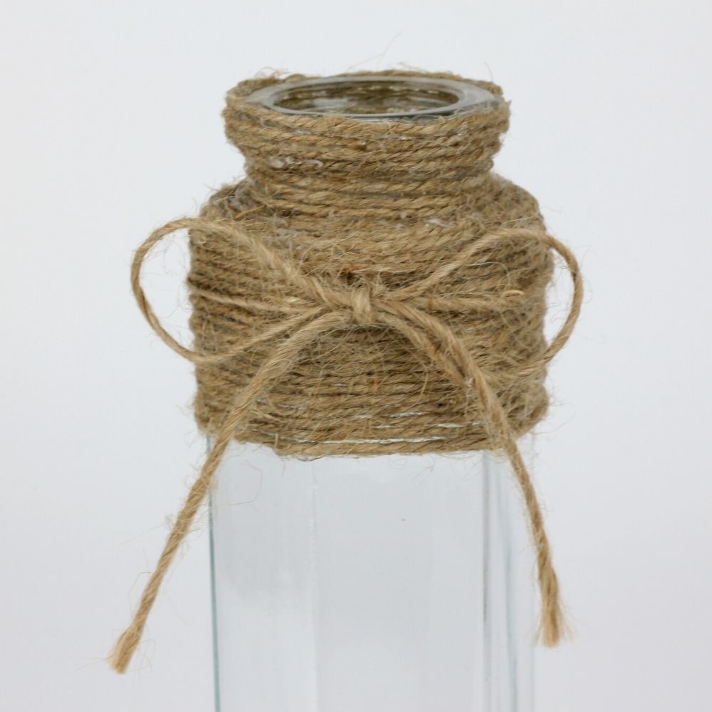 Set of 3 Glass Vases with Cord