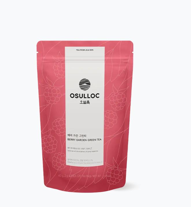 OSULLOC Berry Garden Green Tea 10 Sachets | Fruity Korean Jeju Tea Blend