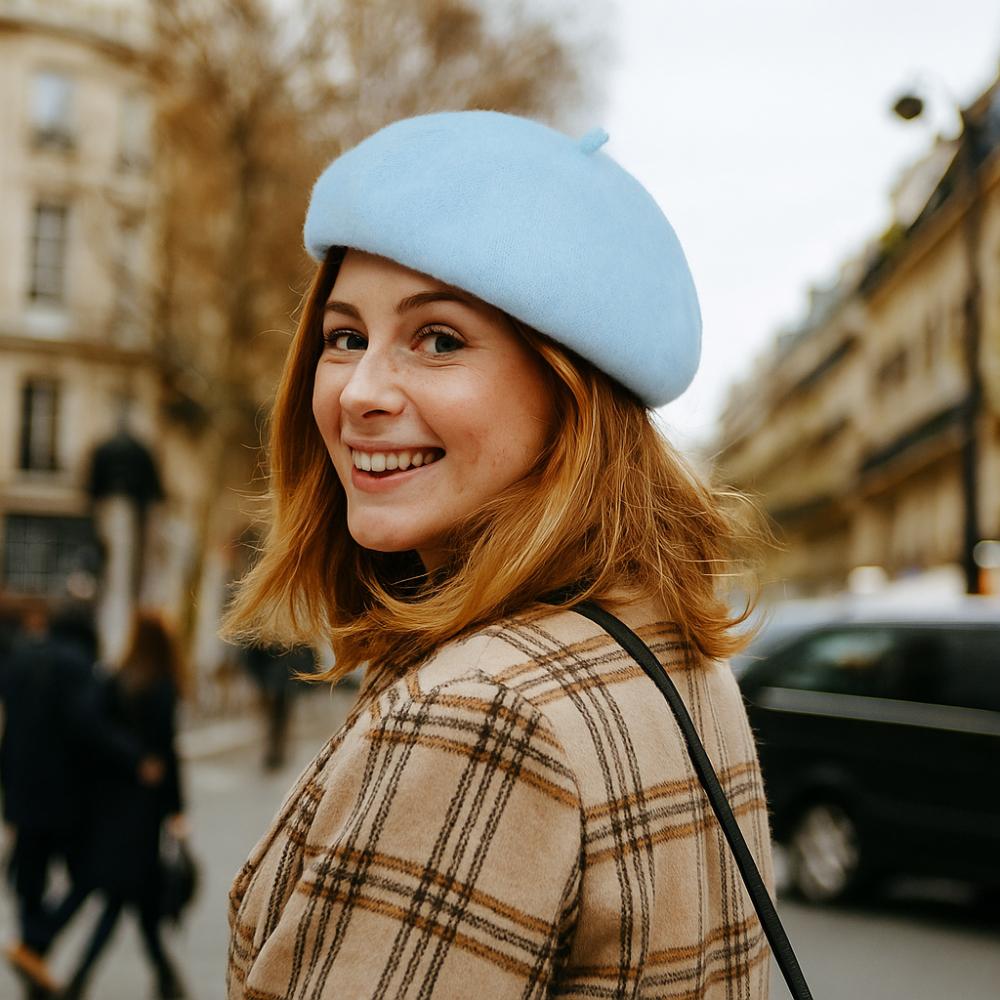 French Baggy Beanie Wool Beret Cap Felt Berets Flat Cap Hat Autumn Beret Hat