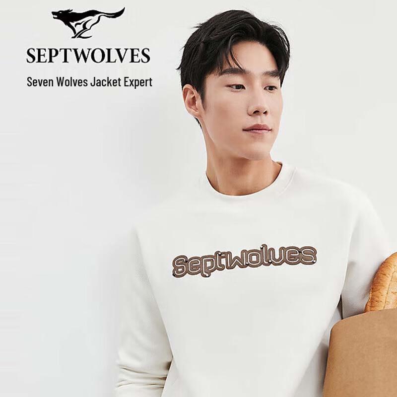 SEPTWOLVES Men's Spring Autumn Casual Round Neck Sweatshirt