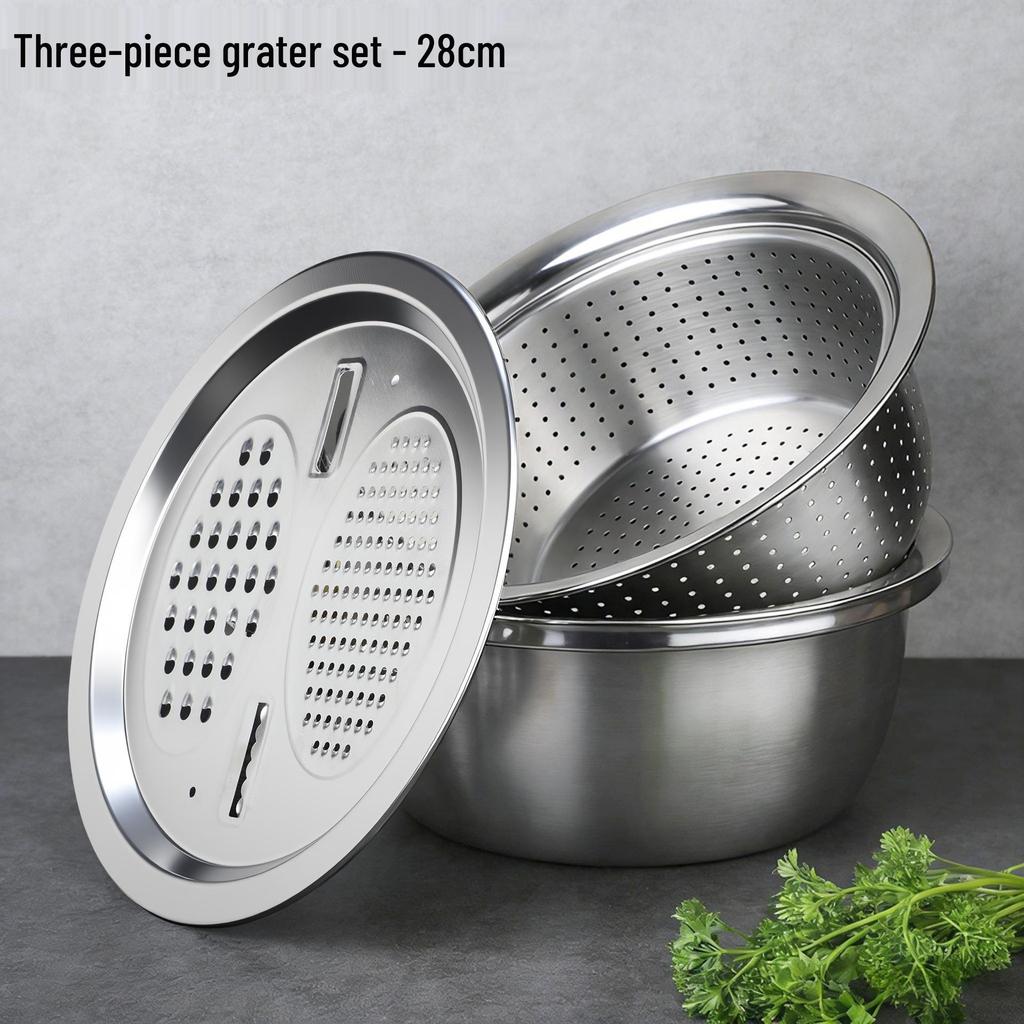 Stainless Steel Double Layer Kitchen Colander and Rice Washer