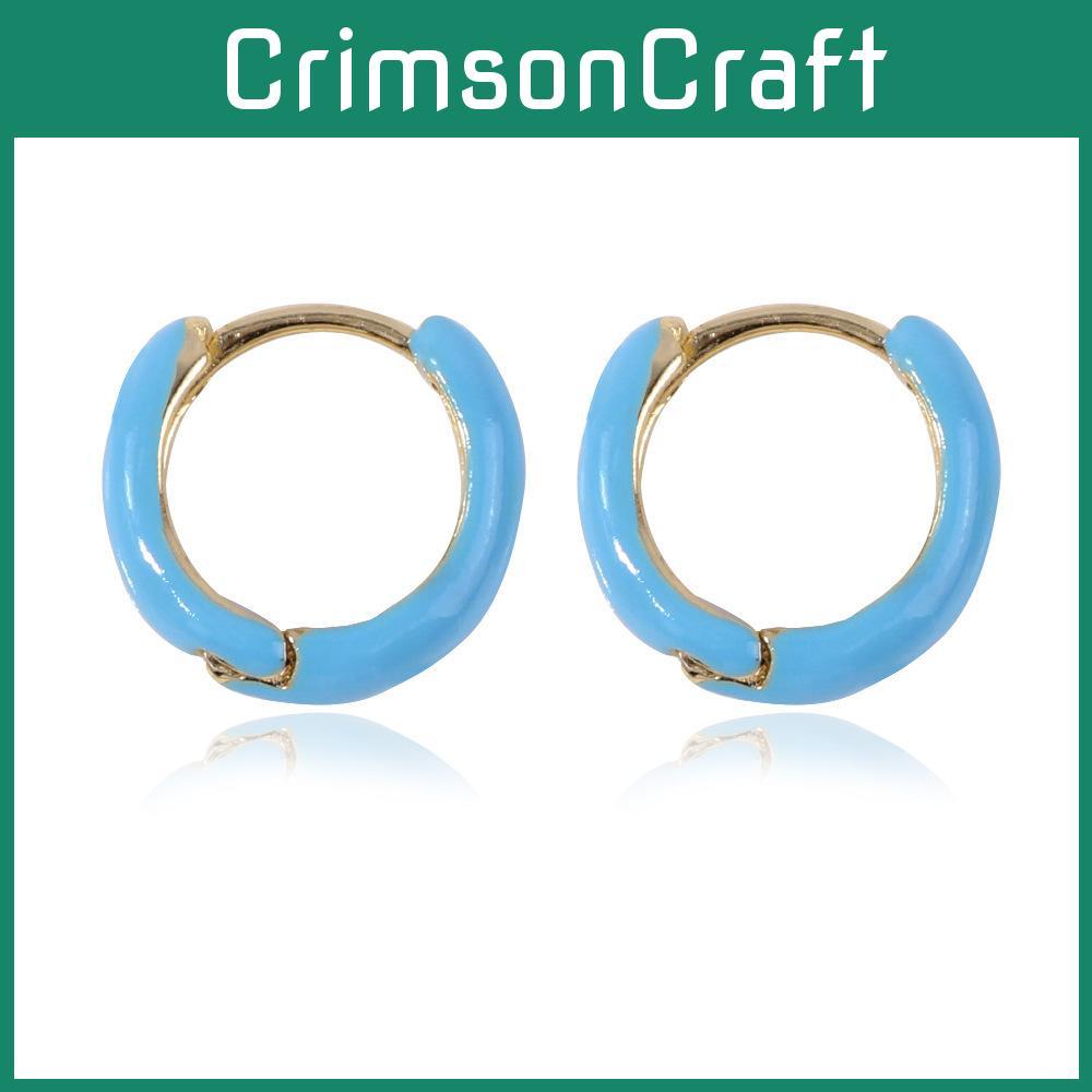 Lovely Geometric Metal Stud Earrings For Women Colorful Design 2021