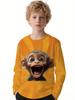 Kinderkleidung T-Shirts für Jungen Kurzarm Süß Junge Kind T-Shirt Oberteil 3D Affen-Print Lustig Freizeit Kinder Sommerkleidung