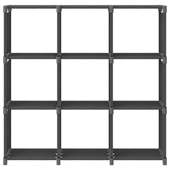 VidaXL Etagère d'Affichage 9 Cubes Bibliothèque Etagère de Rangement Organisateur Support de Rangement Maison Intérieur Gris 322612