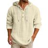 T-shirt con cappuccio da uomo Colore Cotone e Lino Top casual a maniche lunghe da uomo