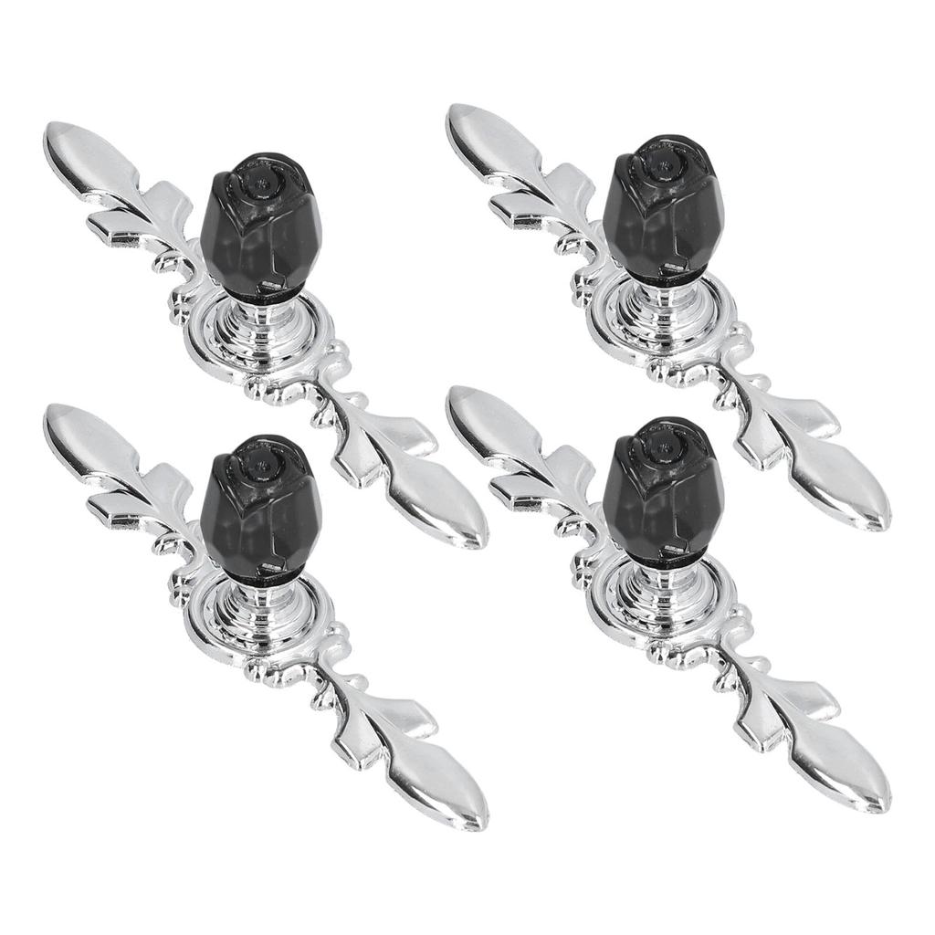4 Pcs Crystal Handle with Plate European Style Modern Simple Pulls Handles for Drawer Dreser Cabinets