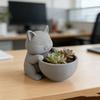 3D Printed Cat Shaped Planter Pot for Succulents Small Indoor Decorative Plant Holder with Hollow Container