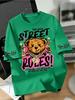 2026 Summer Bestselling Unisexs Pure Cotton Tshirt Street Casual Fashion Comfortable Soft and Breathable Simple Bear Print