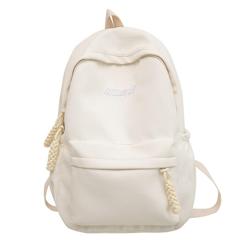 Backpack Female Senior Sense Light Travel Large Capacity Simple Solid Color Backpack Female Campus Junior High School College Student Schoolbag