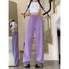 New Gray Casual Sports Pants for Women In Autumn and Summer Draped Straight Long Pants Small-sized Design Trousers