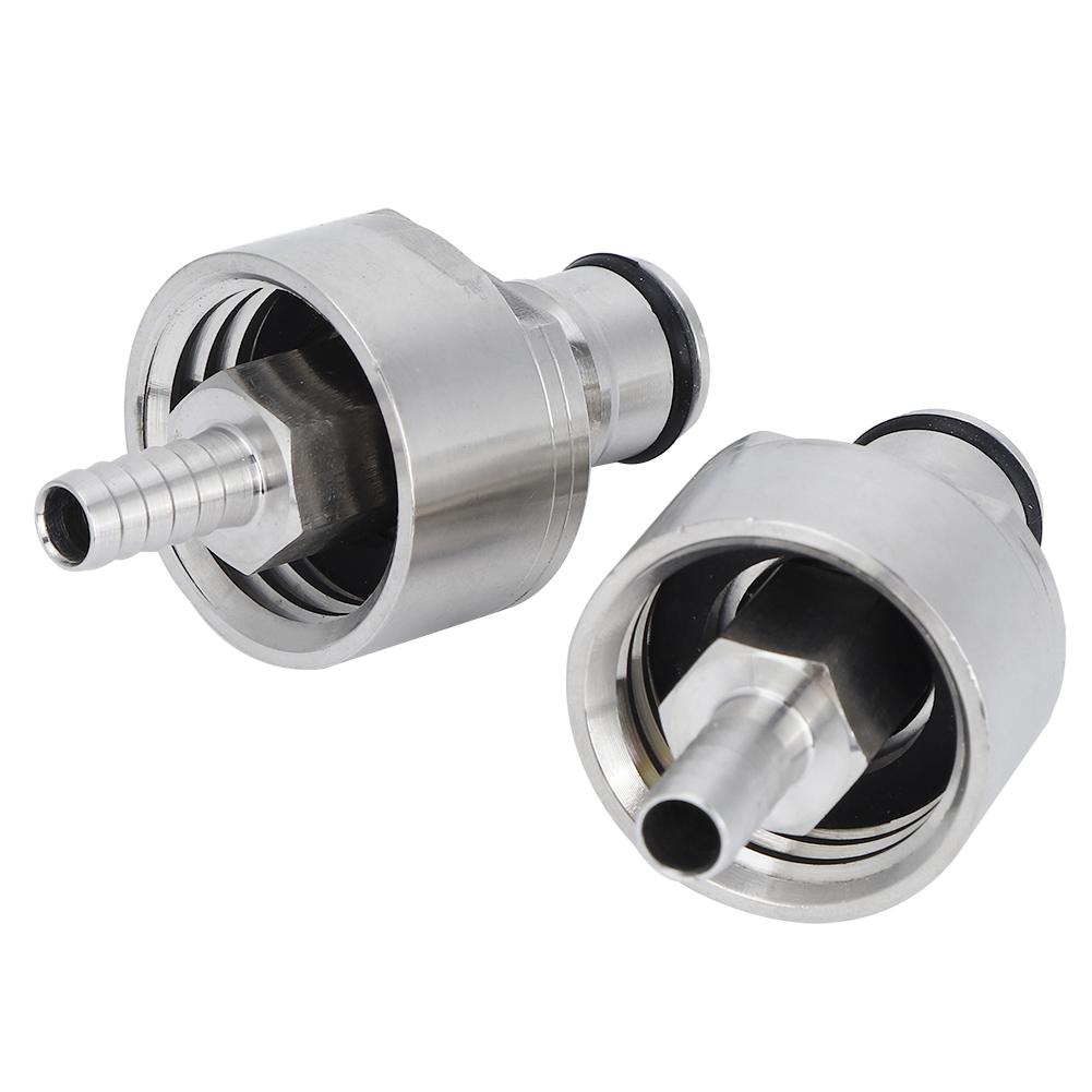 2 Peças Tampa de Carbonatação de Aço Inoxidável com Espigão de 5/16 pol. Tipo Ball Lock Encaixe Garrafas PET de Refrigerante