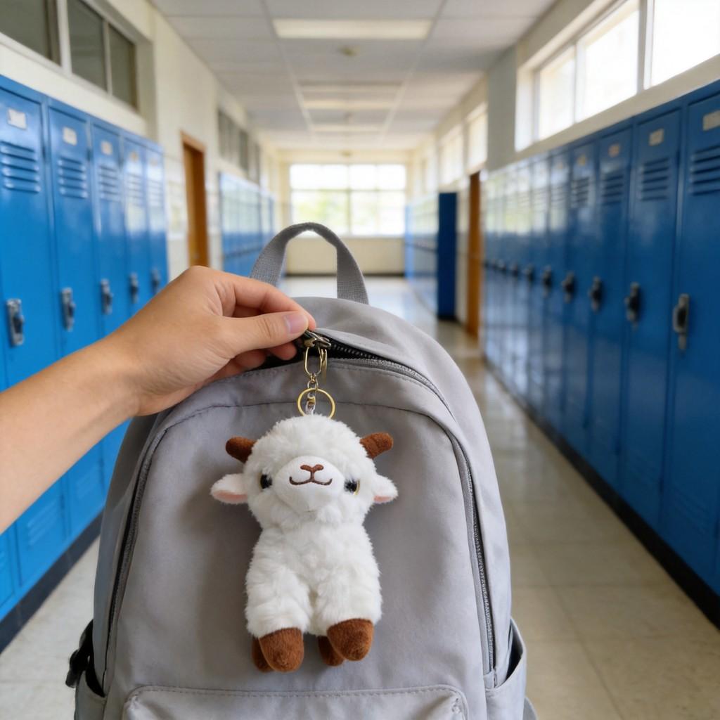Plush Sheep Keychain Soft Crystal Plush Keyring For Kids And Teens
