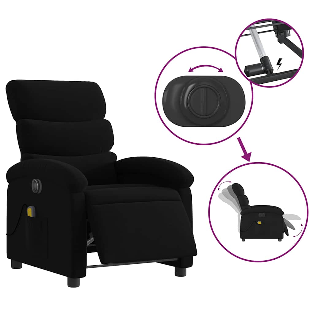 Vidaxl Foldable Massage Armchair, Electric, Black, Fabric
