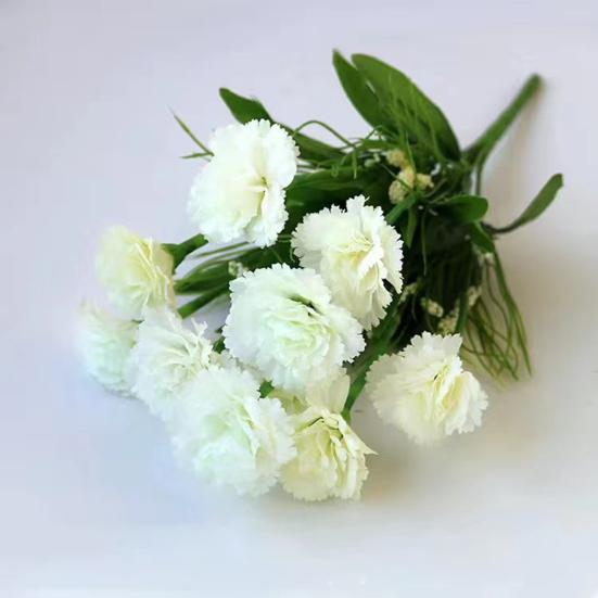 Artificial Carnation Flower with Stem 10 Head Home Office Table Centerpiece Wedding