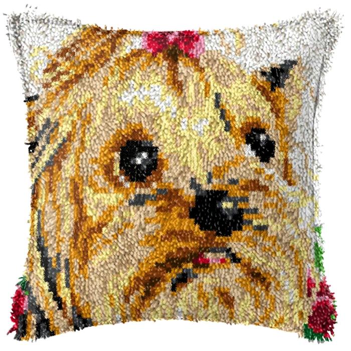 Cute Animal Latch Hook Pillow Smyrna Package Hooks Hand Knitted Dog Embroidered Pillow Carpet Embroidery Set Latch Hook Rug Kits