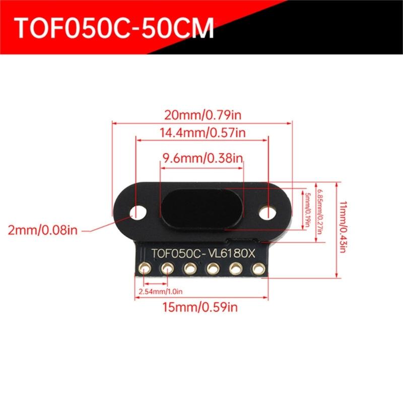 TOF050C/TOF200C/TOF400C Ranging Module TOF Time Of Flight Distance IIC Output for VL6180 VL53L0X VL53L1X