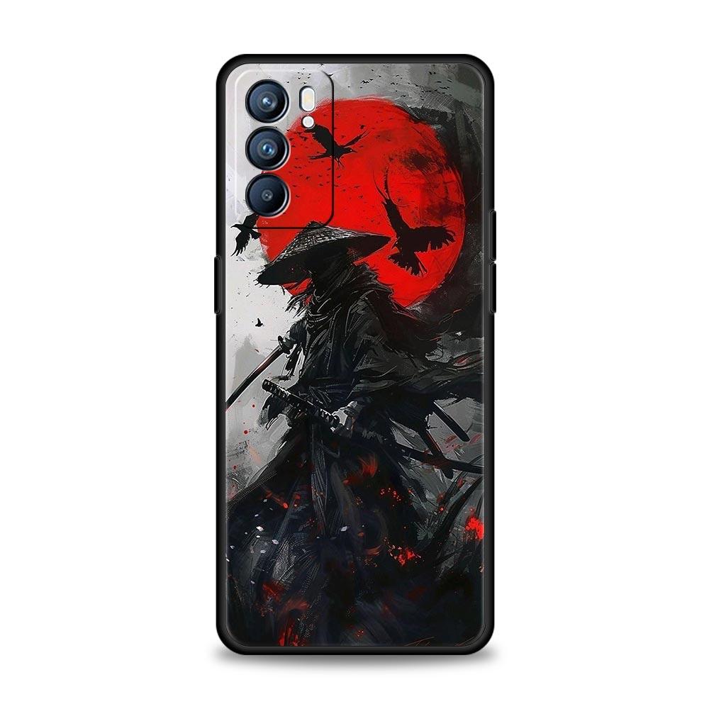 Japanese Bushido Samurai Case For Oppo Reno13 Reno12 Reno11 F Reno10 Pro A54 5G Find X5 A53 A52 A9 A17 4G A79 A80 A98 Cover