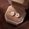 925 Silver Colorful Petal Stud Earrings - Spring/Summer Fresh Flower Design, Light Luxury Fairy Style, High-End Temperament Accessory