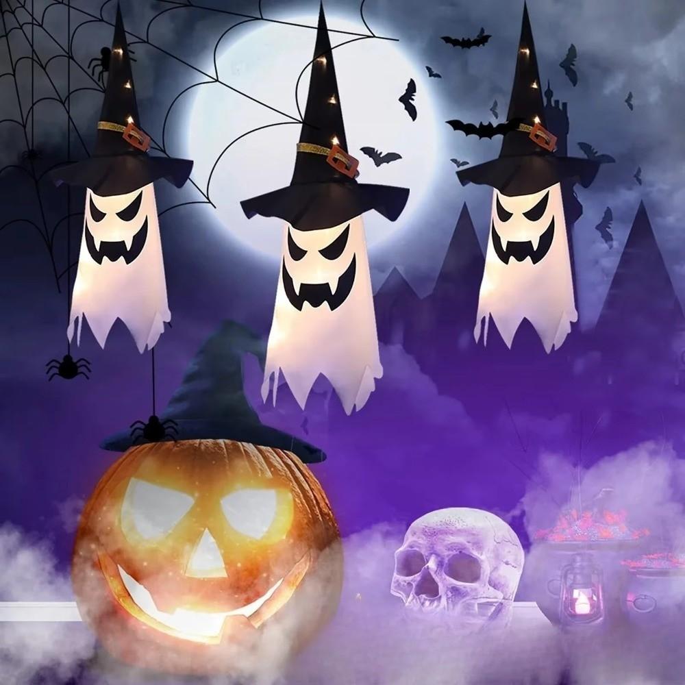 Lightweight Witch Hat Lanterns Hanging Decoration LED Glowing Light Halloween