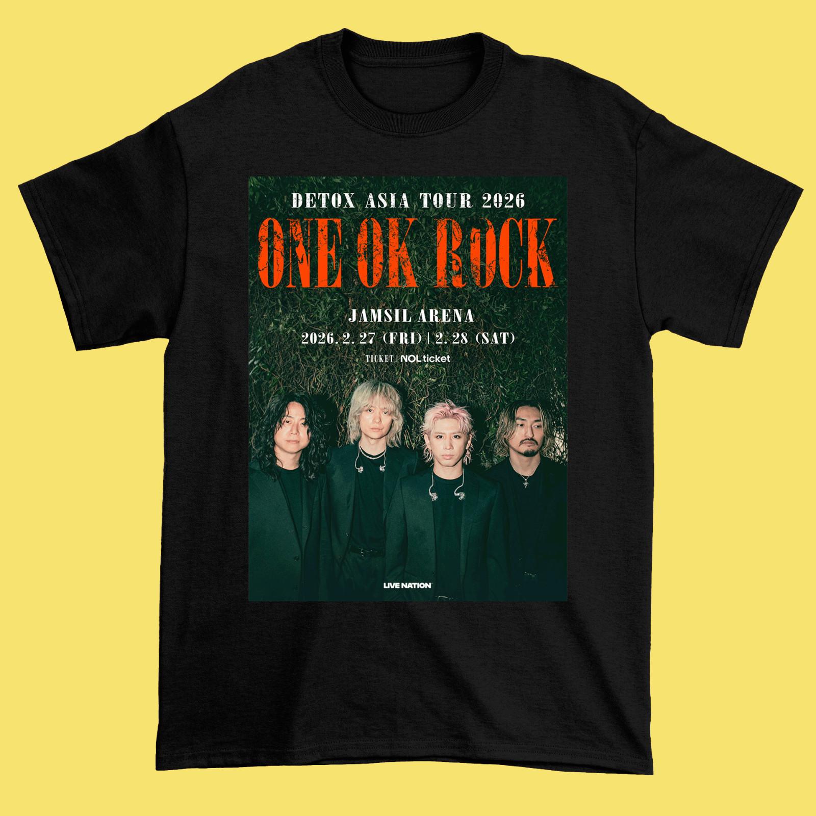 ONE OK ROCK DETOX Asia Tour 2026 in Korea Black Shirt S-5XL CL44 S