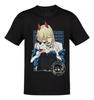 Anime Chainsaw Man Power Nyako Blaue Buchstaben T-Shirt Größe S-5XL Unisex T-Shirt