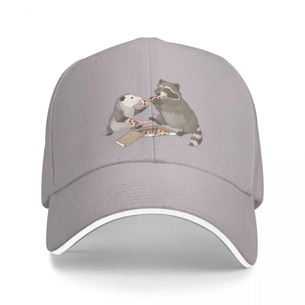 Possum and Raccoon eating pizza Baseball Cap Uv Protection Solar Hat beach hat For Men Women's