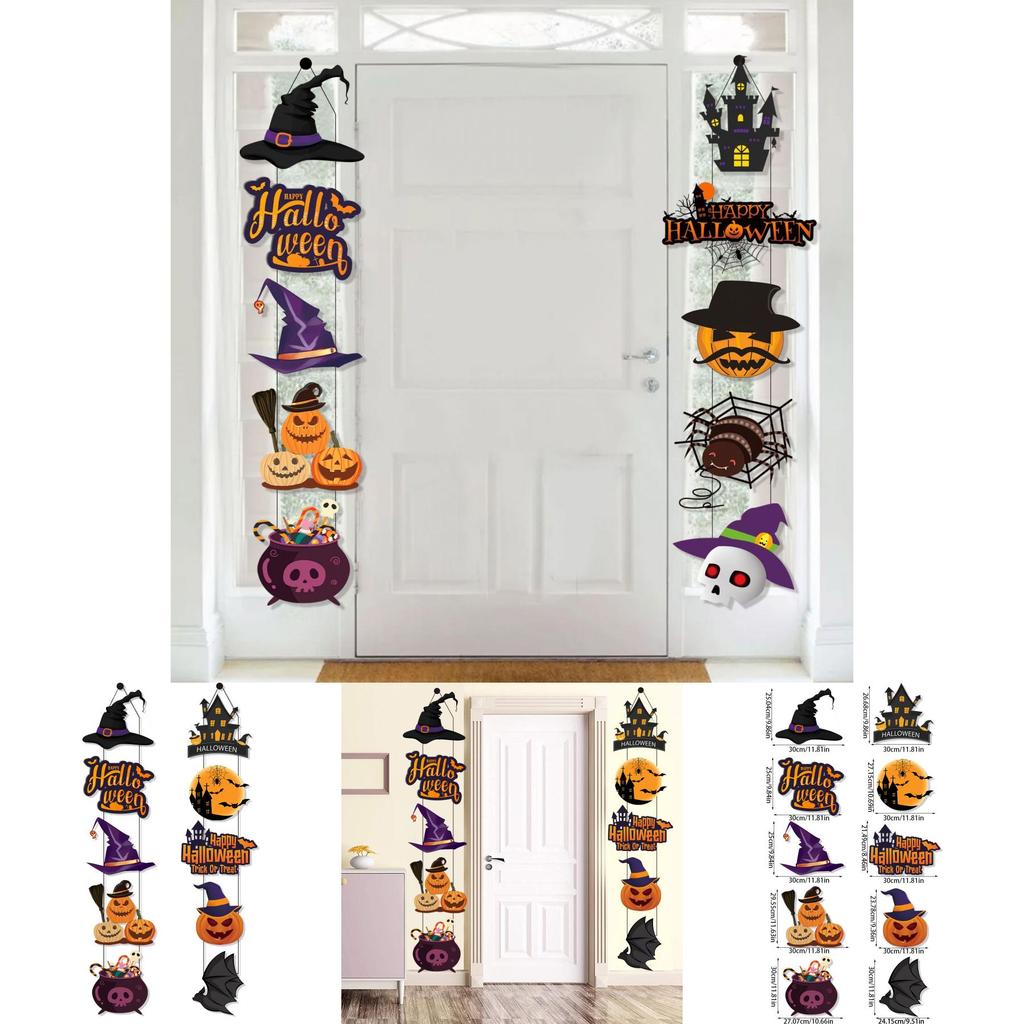 Halloween Door Scene Setter With Paper Pumpkin And Bat For Trickortreat And Party Atmosphere