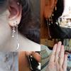925 Silver Asymmetric Feather Earrings White Moonstone Pendant Earrings Ladies Gifts Handmade Jewelry