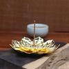 1Pcalloy Incense Burner Stick Holder Buddhism Lotus Line Incense Plate Sandalwood Coil Base Temples Yoga Studios Home Decoration