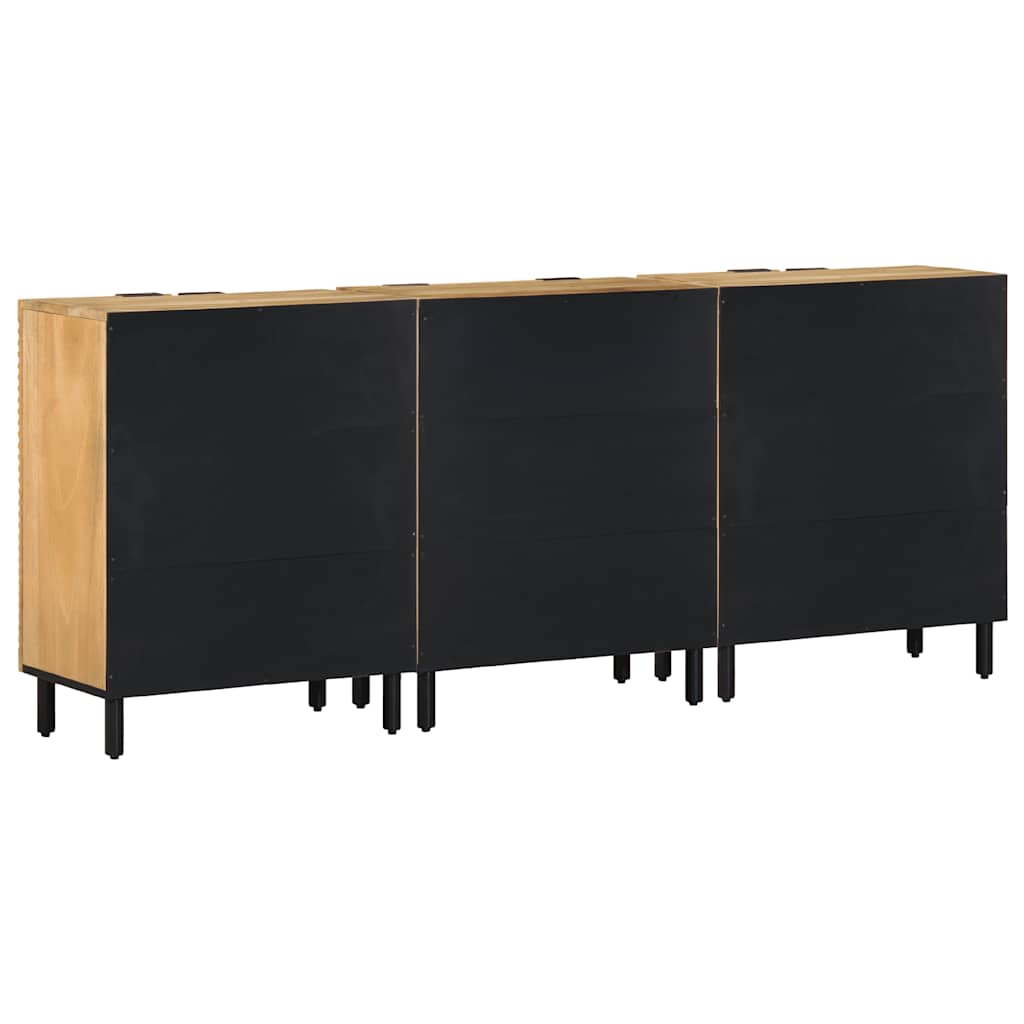 3 Piece Sideboards Brown 60x33x75 Cm Solid Mango Wood