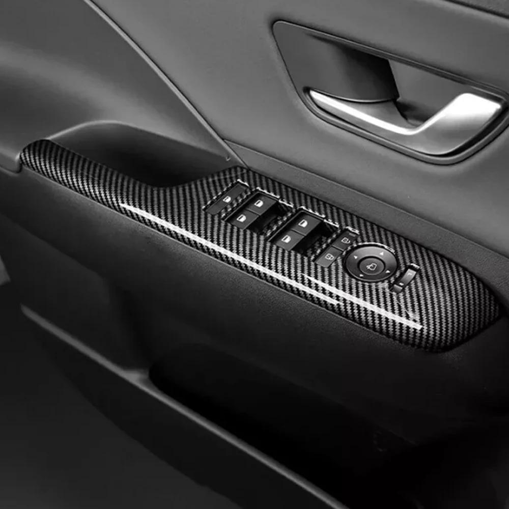 For Hyundai Kona SX2 2026-2026 Car Tuning Carbon Fiber Style Door Armrest Pad Decal Window Lifting Button Cover Accessrioes