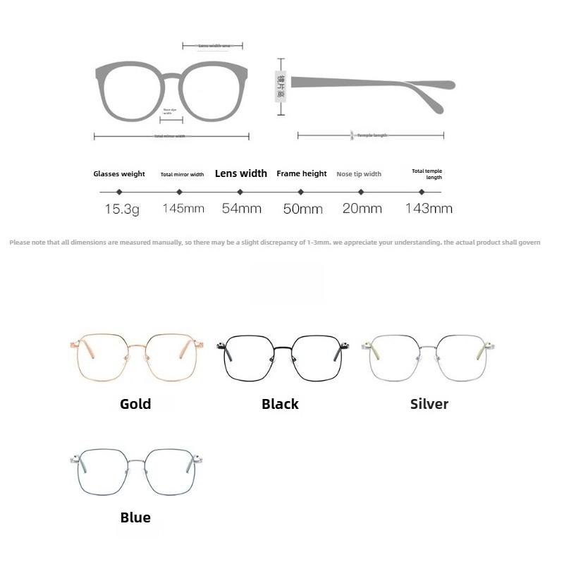 Metal Square Frame Myopia Glasses Ultra Light Comfortable Simplicity Lady and Gentleman Anti-Blue Light Eyeglasses 0 To -4.0