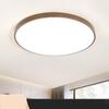 Minimalist Walnut Wood Grain LED Ceiling Lamp