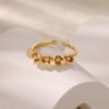Tiny Multi Pearl Flowers Stainless Steel Rings for Women Gold Color Anti Fading Ring Wedding Vacation Jewelry Accessories Gifts