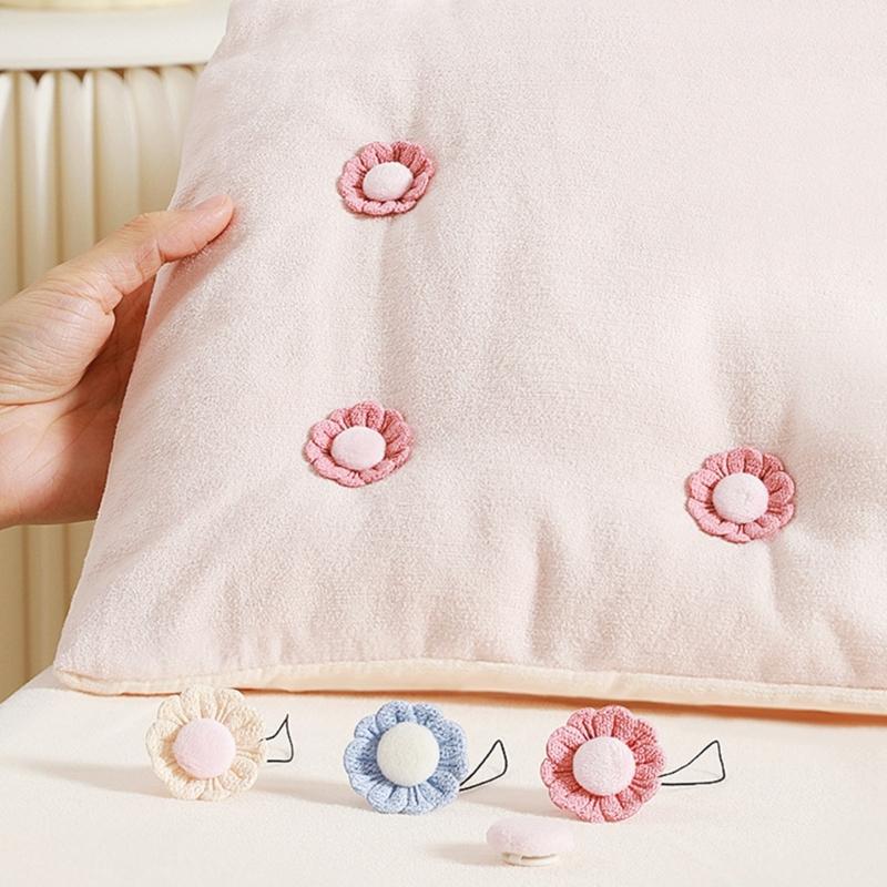 Multipurpose Nonslip Bed Sheet Holders 8Pcs Sunflower Style Soft Clip Safe Fabric Clamps For Home Decors