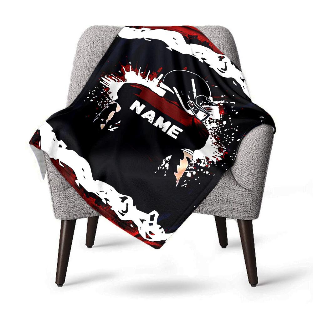 Football Helmet Home Customize Your Name Blankets Comfortable Soft Portable Allseason Multipurpose Blanket For Picnic Sofa Office Bed Living Room