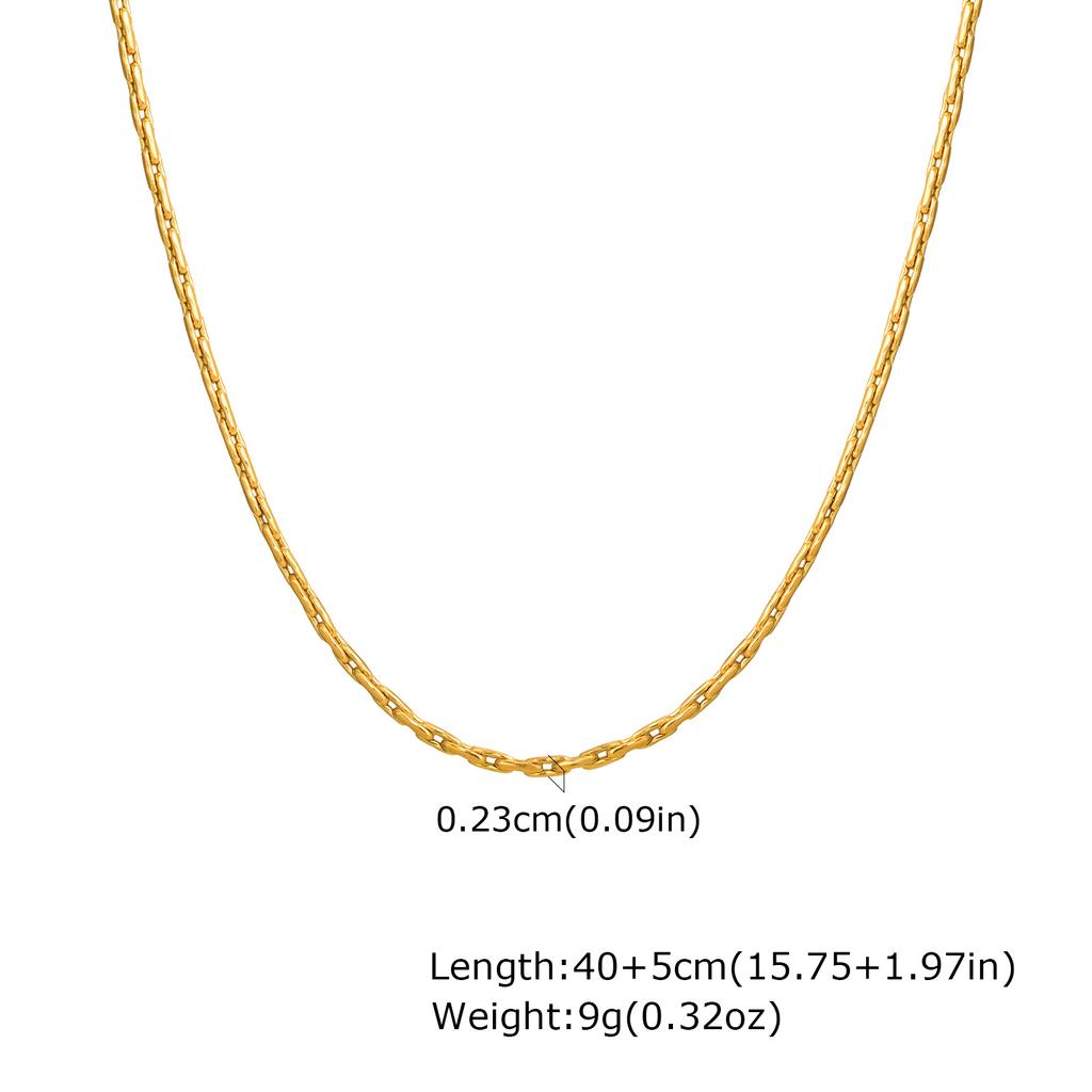 Vnox Simple Fashion Stainless Steel Chain Necklace For Women Girls Gold Plated Lightweight Choker Trendy Jewelry Party Gift