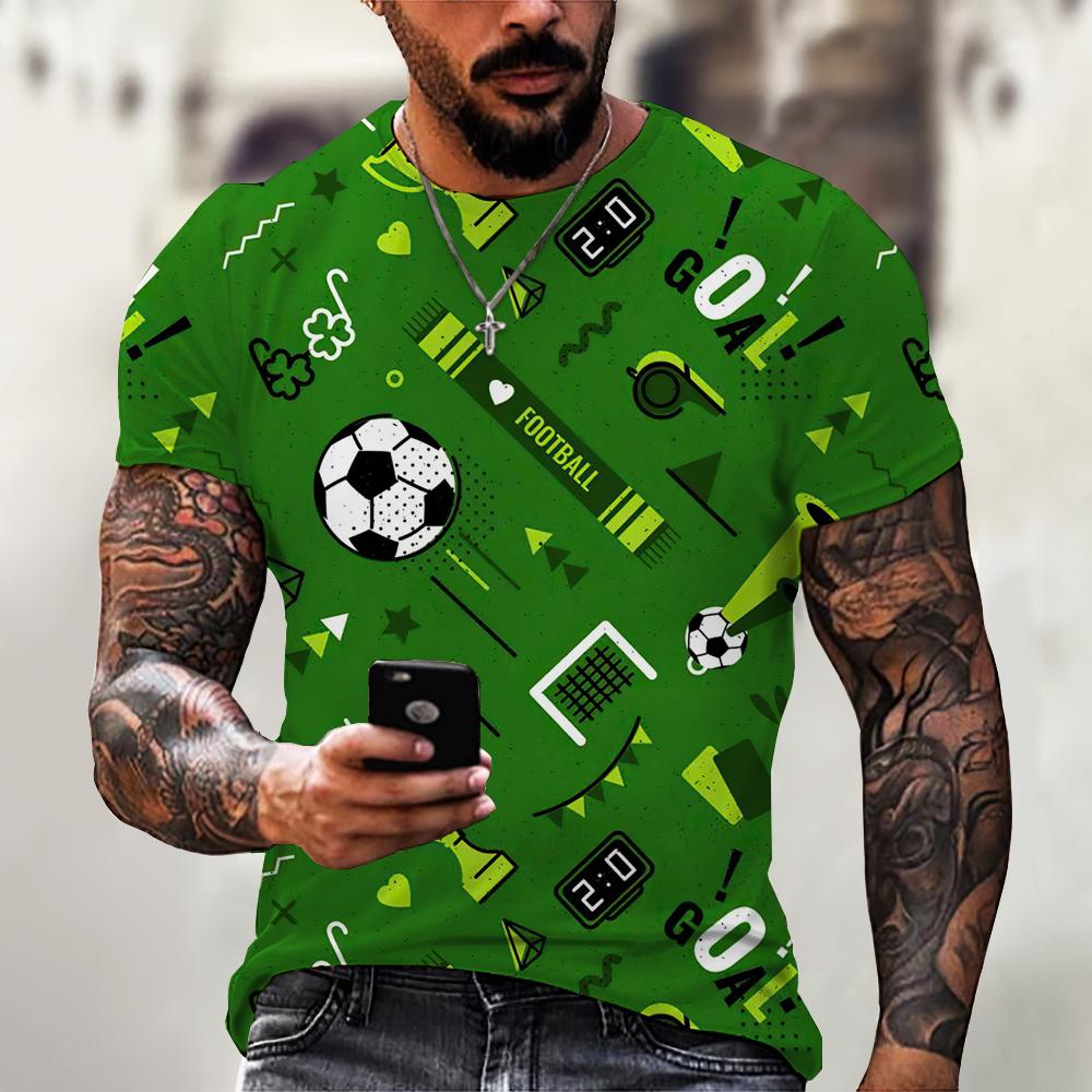Tricouri pentru bărbați Tricou supradimensionat 2022 Fotbal Imprimare 3D Moda Unisex Tricou Harajuku Vară mânecă scurtă Topuri mărimea copiilor