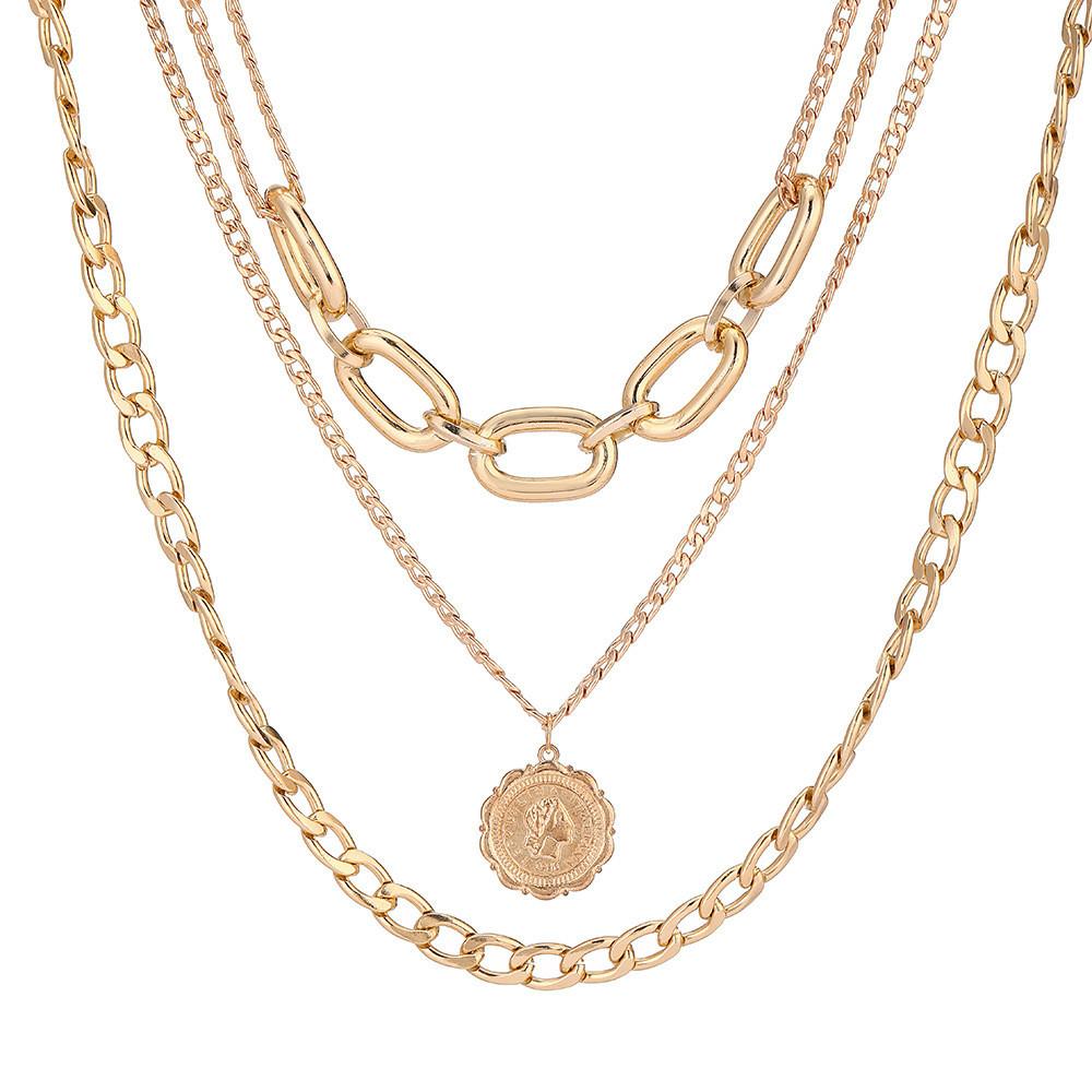 

Chic Gold Metal Chain Necklace With Unique Geometric Shapes Ideal For Gift Giving