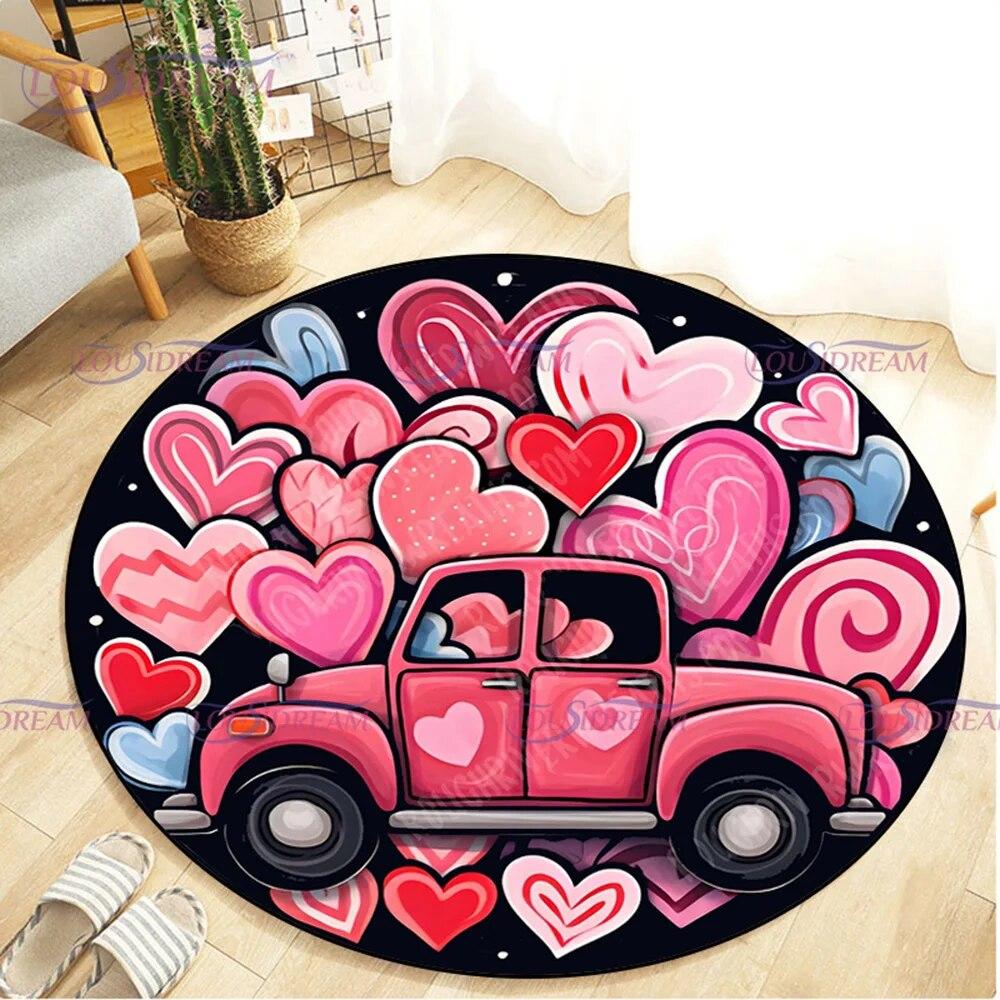 Christmas Snowman Round Carpet Floor Mat Living Room Carpet Kitchen Mat Santa Claus Carpet Picnic Mat Children's Room Decor