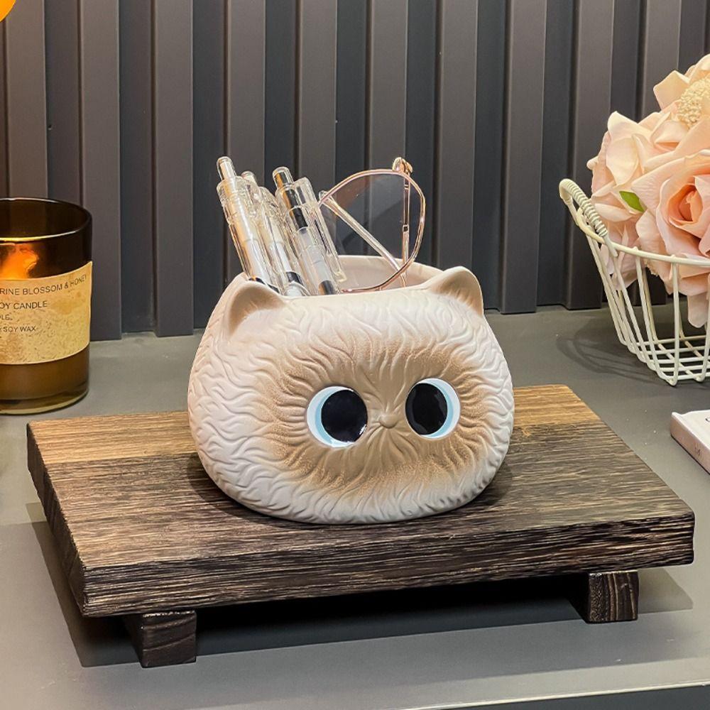 Modern Cat Tissue Box Ceramic Napkin Dispenser Storage Tube Towel Organizer  Living Room