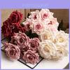 Artificial Rose Bouquet With Colored Silk Flower For Wedding And Home Decor