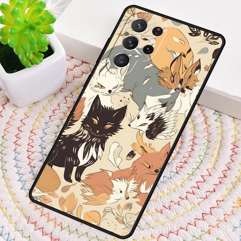 Abstraktní pouzdro na telefon s motivem lišky pro Samsung Galaxy note 10 pro S26 Ultra S23 S24 FE S25 S21 S22 PLUS nárazuvzdorný kryt