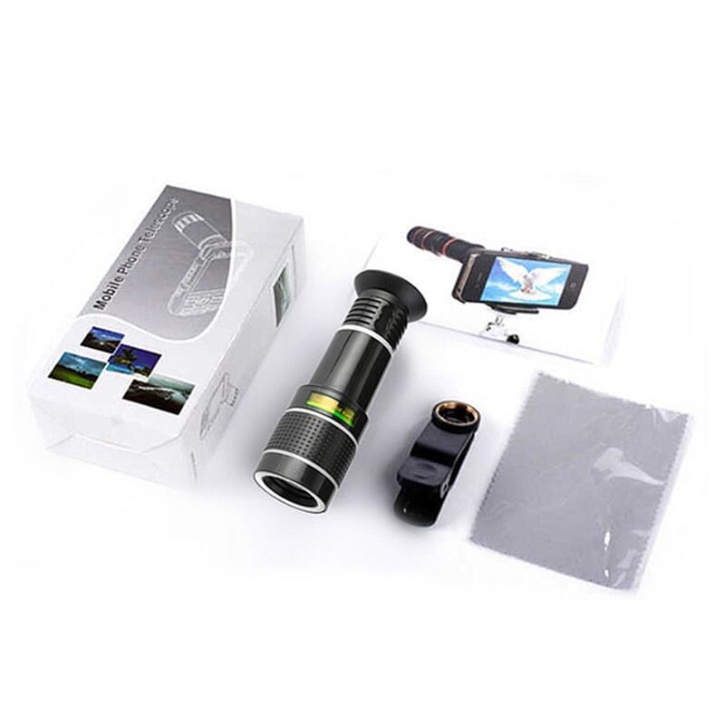 Clip-on 12x Phone Lens Optical Zoom HD Telephoto Camera Macro Kit For Universal Mobile Smartphone Telescope Focus Len