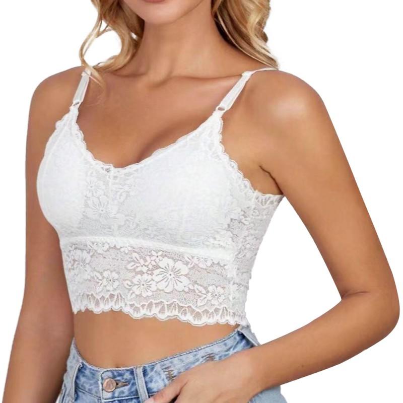 Женский кружевной бюстгальтер, красивый со спины, с бретелями-подвязками, обертывающее белье, бюстье-бандо, жилет L