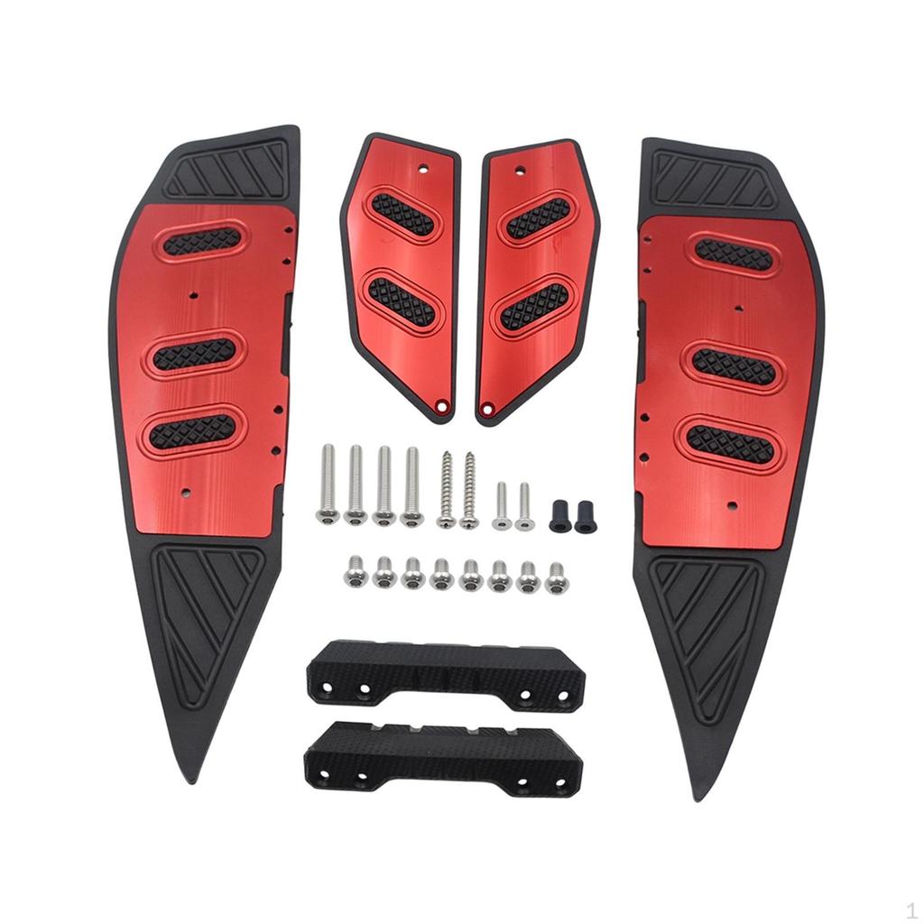 2 Pieces Floorboards Footpegs Mat Nonslip Foot Pedal Plate Pad Easy Installation Front Footboards