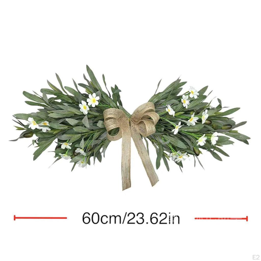 Artificial Flowers Wreath Olive Daisy Door Front Ornament Decoration Spring for Office