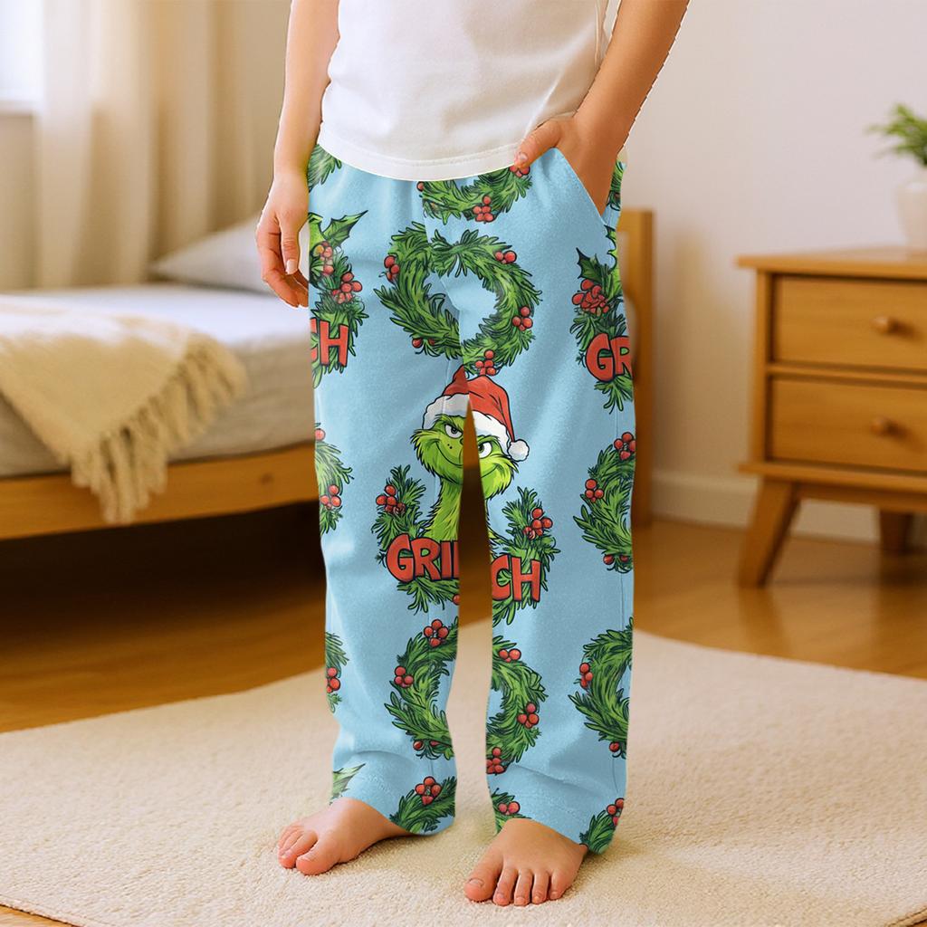 Kinder Vielseitige Weihnachten Druck Tasche Plüsch Lässige Hose Schlafhose Haushose